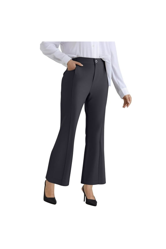 Women's Plus Size Dress Pants Casual Loose High Waist Business Trousers Formal Comfortable Work Office Pants (XS, Navy)