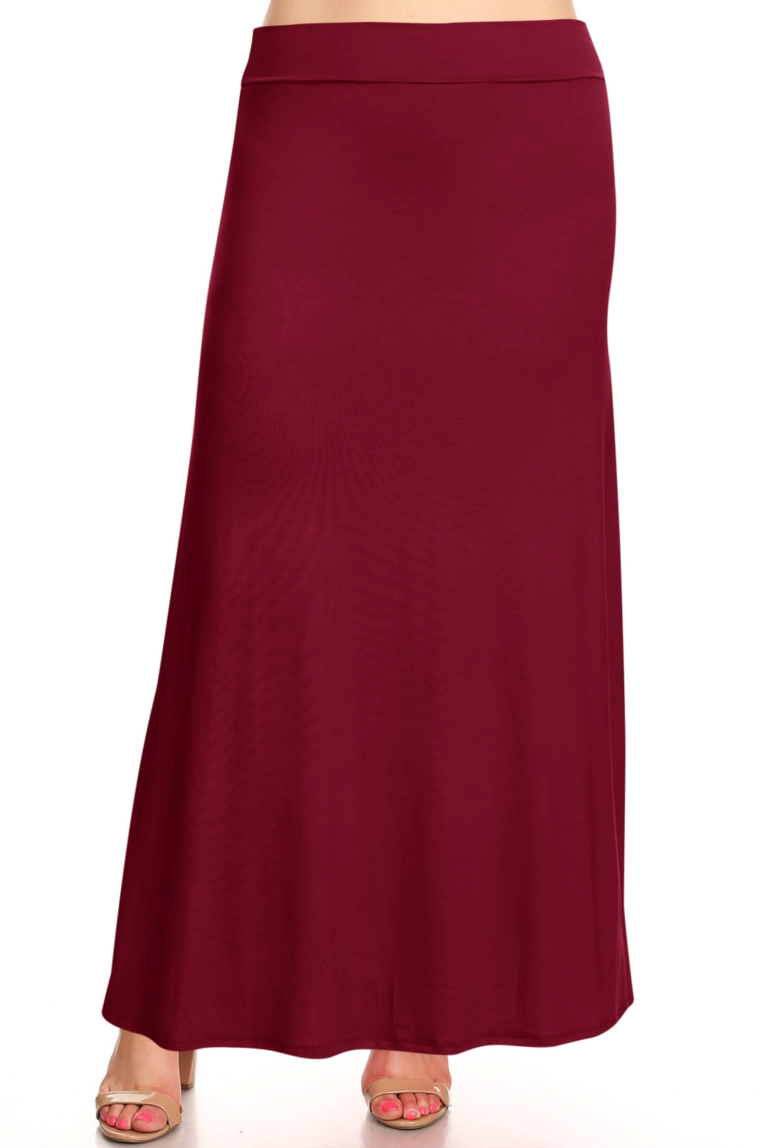 Women's Plus Size Elastic Band Foldable High Waist Relaxed Solid Long