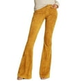 thumbnail image 1 of Women's Plus Size Elastic High Waist Flare Bell Bottom Solid Color Stretch Long Pants Trousers, 1 of 7