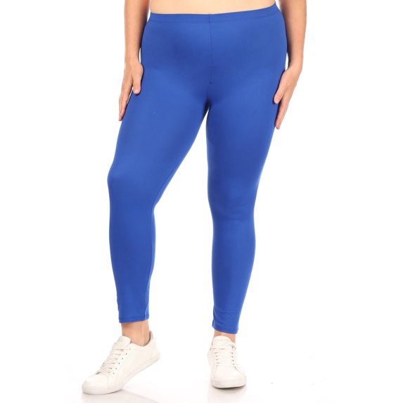 Women's Plus Size Elastic High Waist Solid Stretch Fitted Leggings