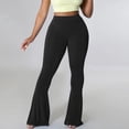thumbnail image 1 of Women's Plus Size Elastic High Waist Stretch Flare Bell Bottom Pants, 1 of 7