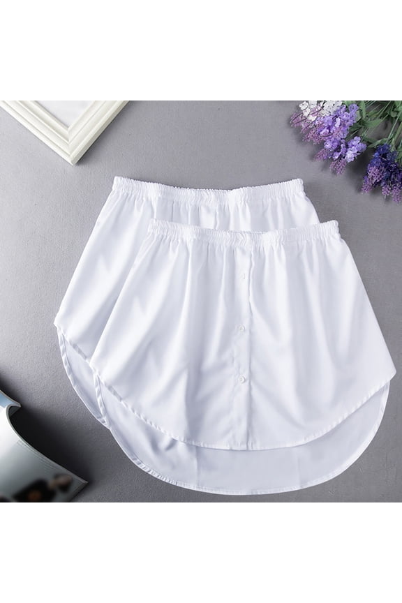 Women's Plus Size Elastic Solid Skirt Extender Waist Accessory Trim 2 Pack 2PCS, XXL, White