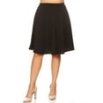 thumbnail image 1 of Women's Plus Size Elastic Stretchy High Waist Casual Basic A-Line Midi Skirt, 1 of 3