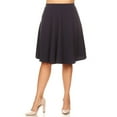 thumbnail image 1 of Women's Plus Size Elastic Stretchy High Waist Casual Basic A-Line Midi Skirt, 1 of 3