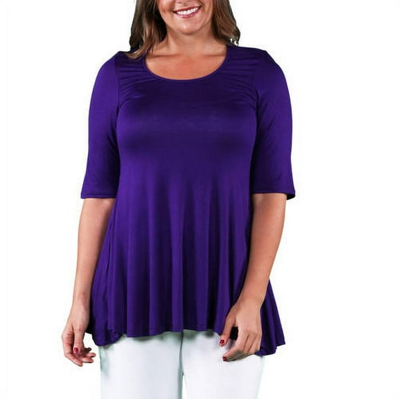 Women's Plus Size Elbow Sleeve Tunic