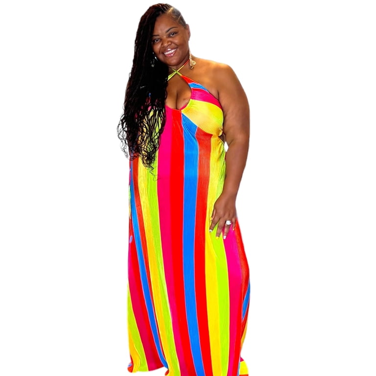 Women's Plus Size Elegant Halter Maxi Dress - Walmart.com