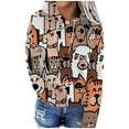 thumbnail image 1 of Women's Plus Size Essentials Hoodie Fashion Tops Trendy Loose Sweatshirts Long Sleeve Cute Print Patchwork Hooded Pullover Fall Clothes With Pocket Up to 65% off, 1 of 5