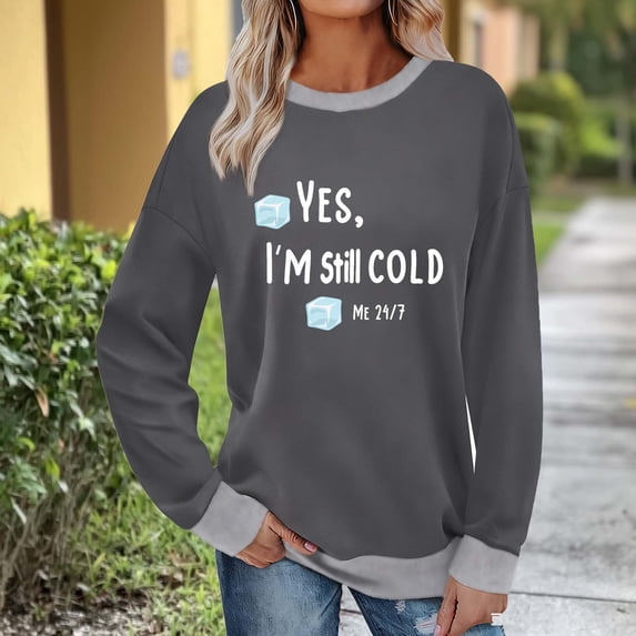 Women's Plus Size Fashionable Graphic Sweatshirts with Crewneck Long Sleeve Printed Loose Fit