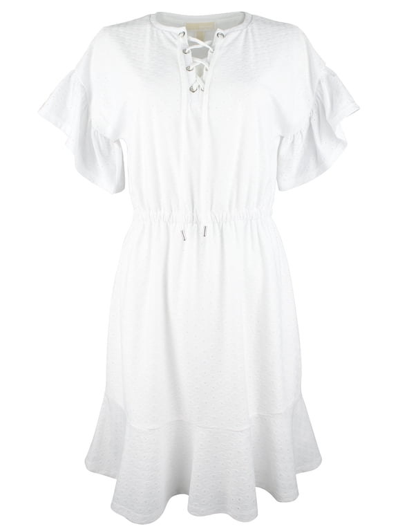 Women's Plus Size Faux Elastic waist Dress 1X
