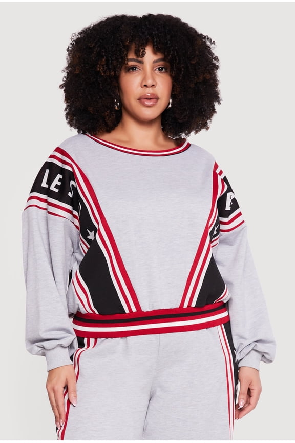 Women's Plus Size Fearless Graphic Pullover Sweatshirt