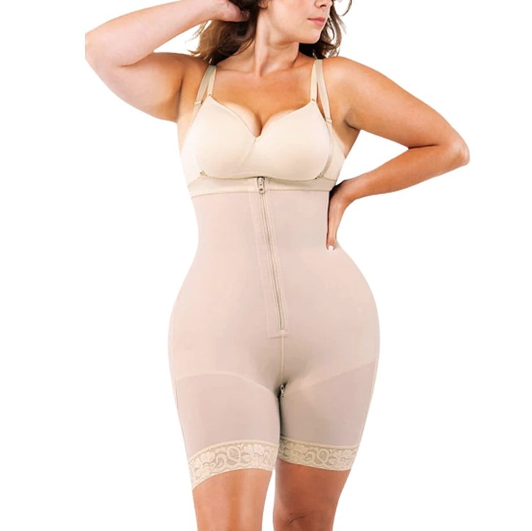 Plus Size Womens High Compression Bodysuit With Butt Lifter Bodysuit, Girdle  Clip, Zip, And Tummy Control From Bestielady, $17.47