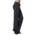 thumbnail image 1 of Women's Plus Size Flare Yoga Trouser Cargo Sports Stretchy Pockets Running Bell Bottoms Pants, 1 of 2