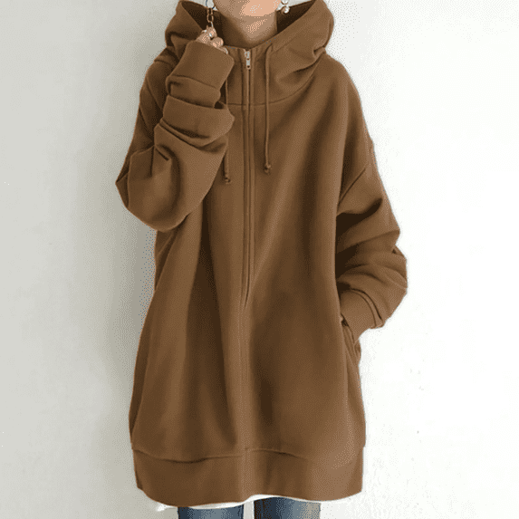 Women's Plus Size Fleece Hoodie, Long Sleeve Relaxed Fit Pullover Hooded Sweatshirt with Side Pockets (1X-5X)
