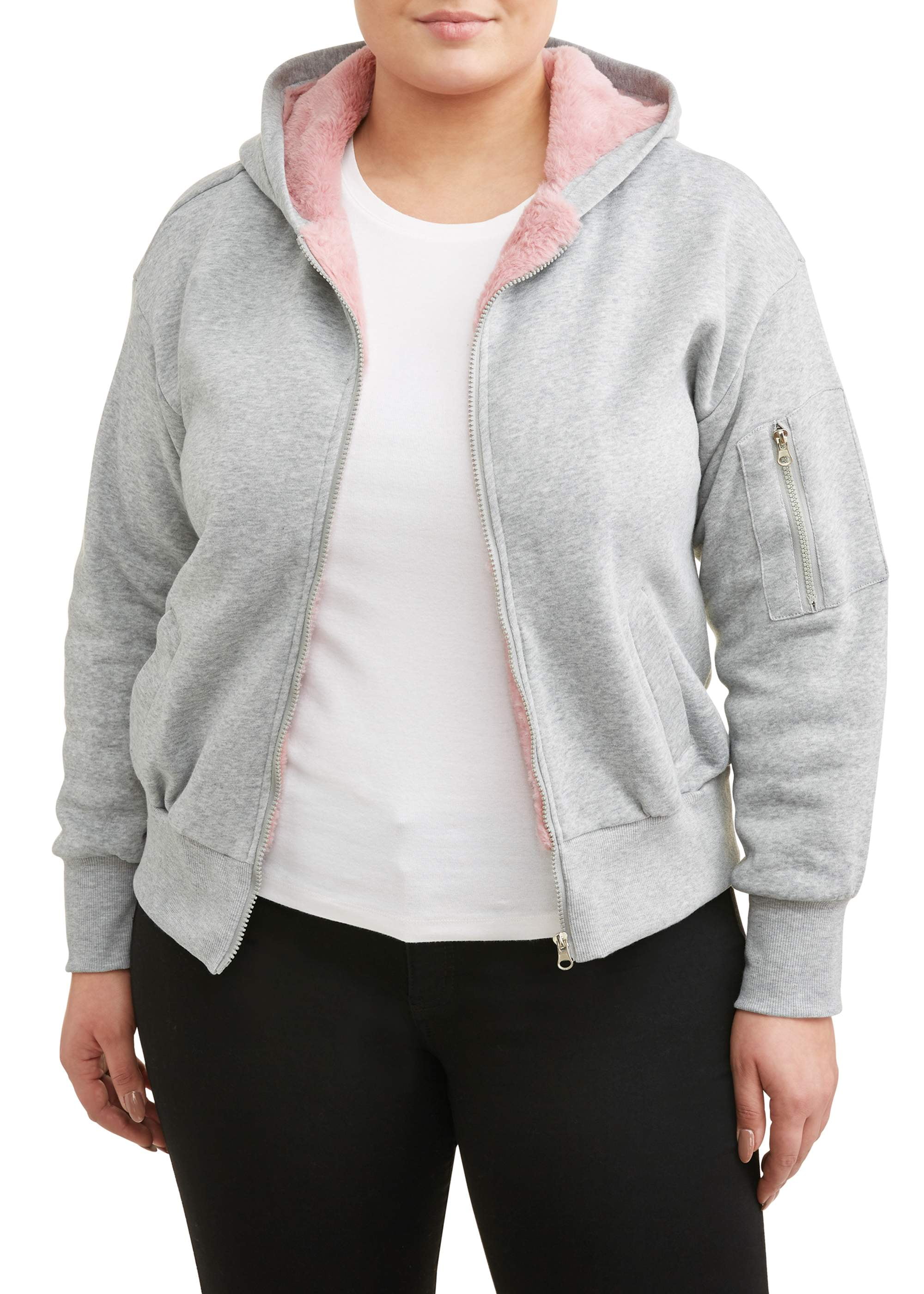 Fleece lined outlet hoodie plus size