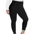 thumbnail image 1 of Women's Plus Size Fleece Lined Leggings High Waisted Yoga Pants with Pockets Winter Warm Thermal Thick Tights, 1 of 7