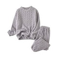 thumbnail image 1 of Women's Plus Size Pajama Set - Long Sleeve Top and Pants Cozy Winter Loungewear with Jacquard Pattern, 1 of 3