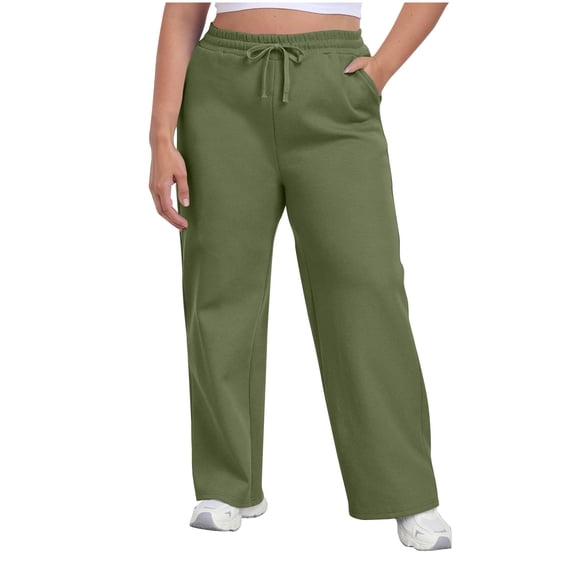 Women's Plus Size Fleece Sweatpants Causal Loose Wide Leg Sweatpant Fashion Soft Comfy Drawstring Elastic Waist Athletic Pant