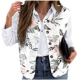thumbnail image 1 of Women's Plus Size Fleece Vest Fuzzy Button Colorblock Sleeveless Jackets Floral Print Fall Dressy Casual Clothes White XL, 1 of 5