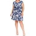 thumbnail image 1 of Women's Plus Size Floral Flared A Line Swing Dresses Short Sleeve Belted, 1 of 6