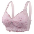 thumbnail image 1 of Women's Plus Size Floral Lace Wireless Bra Adjustable Strap V Neck Everyday Bralette Push Up Padded Cup T-Shirt Bras, 1 of 3