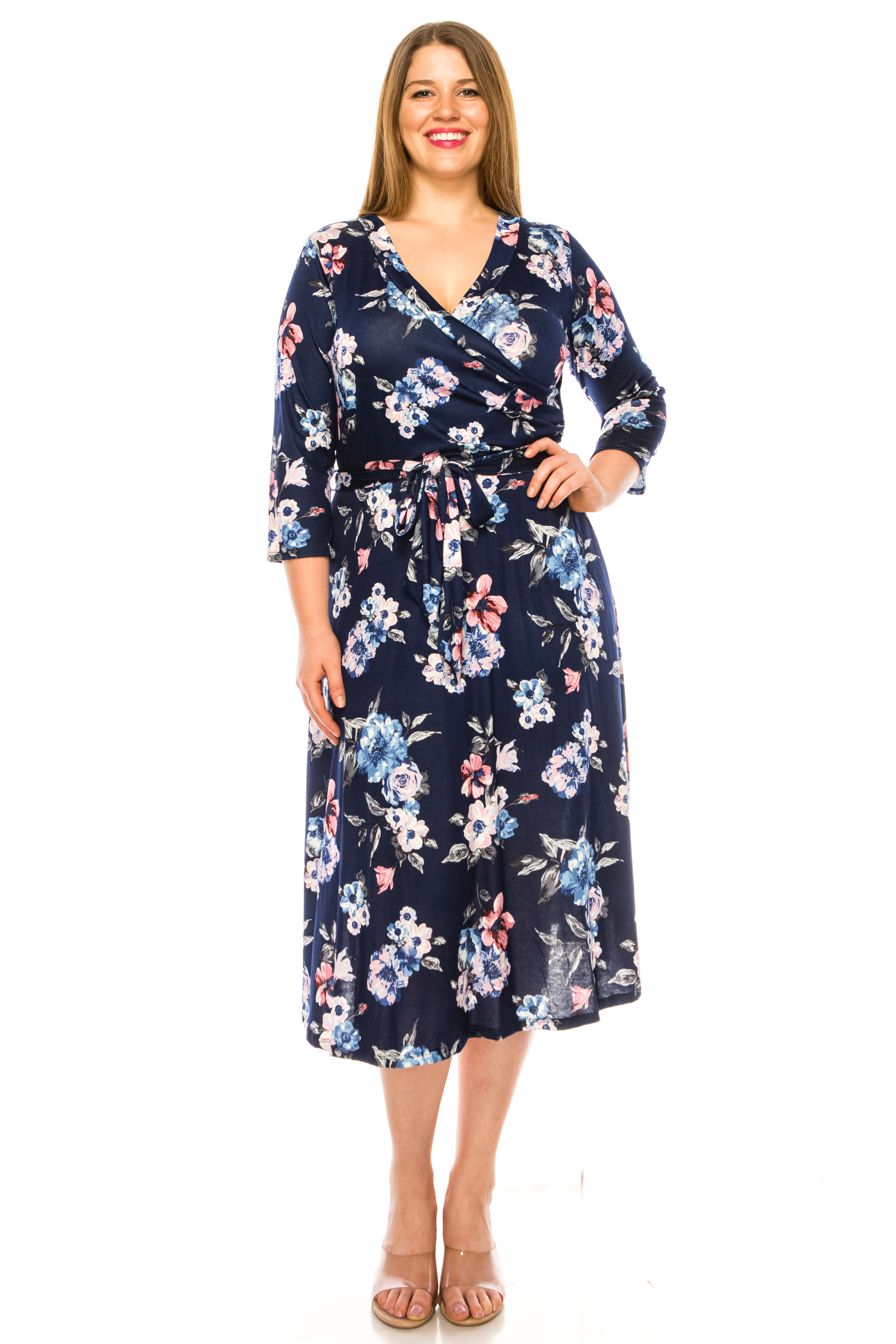 women-s-plus-size-floral-pattern-print-faux-wrap-dress-walmart