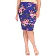 thumbnail image 1 of Women's Plus Size Floral Print Knee-Length Fitted Style Pencil Skirt, 1 of 5