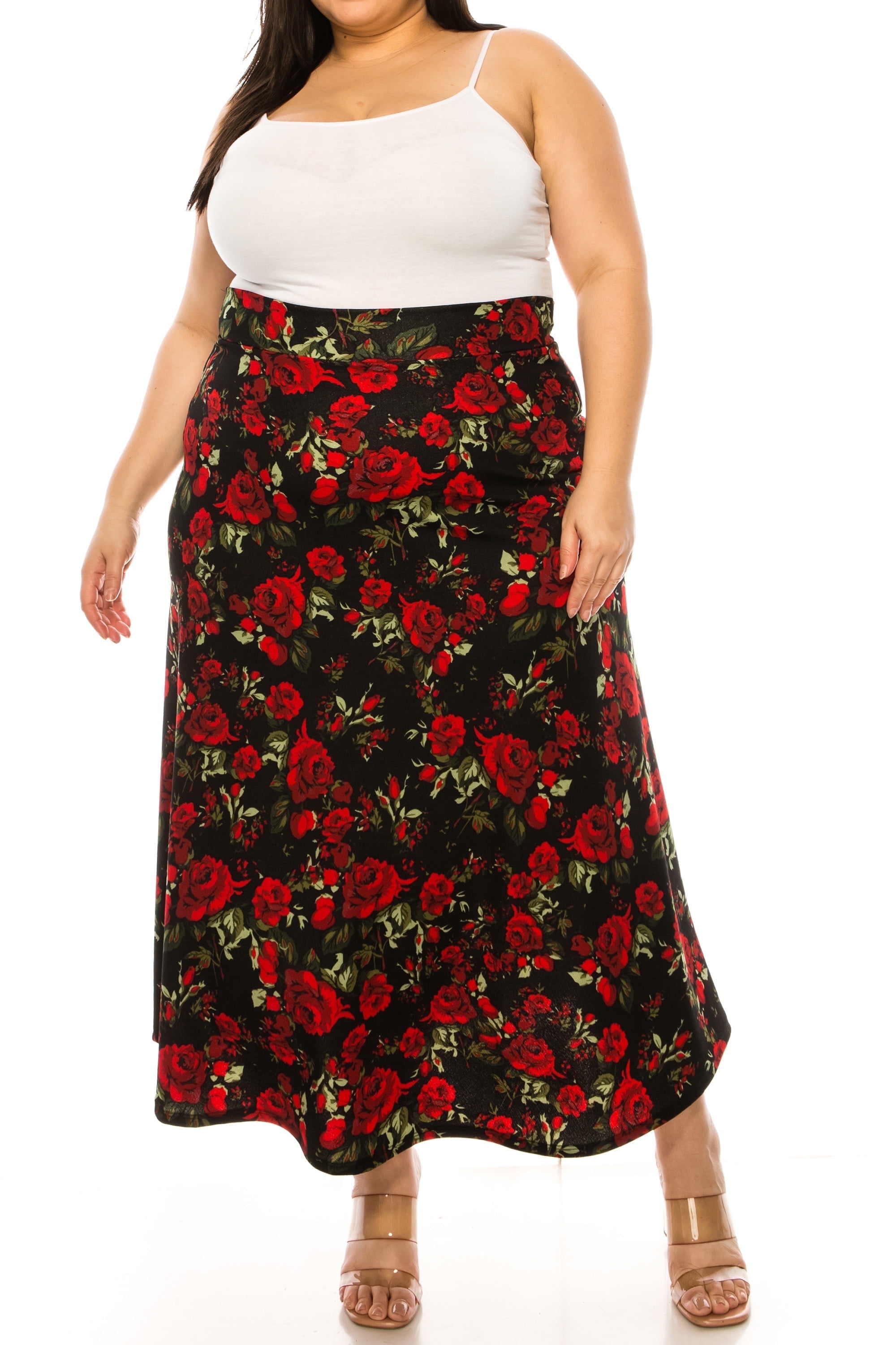 Plus size a line midi skirt sale