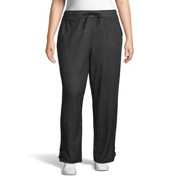 Women's Plus Size French Terry Jogger with Lace-up Legs