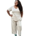 thumbnail image 1 of Women’s Plus Size French Terry Pants Set, 1 of 9