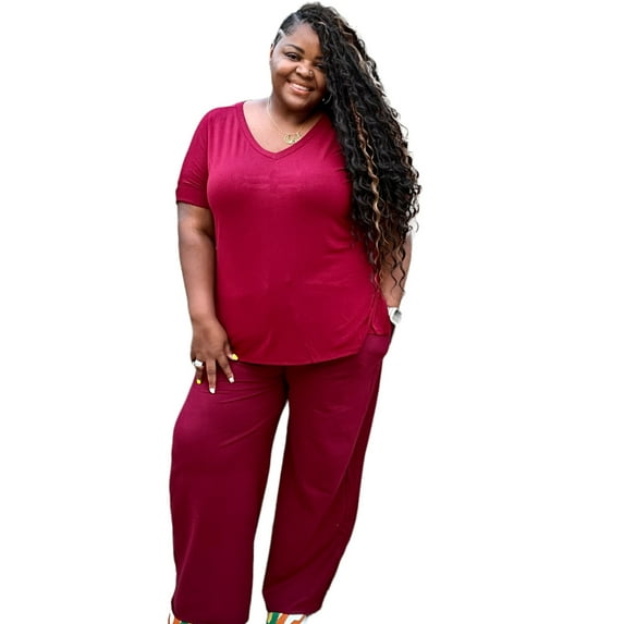 Women's Plus Size French Terry Pants Set