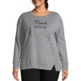 thumbnail image 1 of Women's Plus Size French Terry Side-Zip Graphic Sweatshirt, 1 of 5
