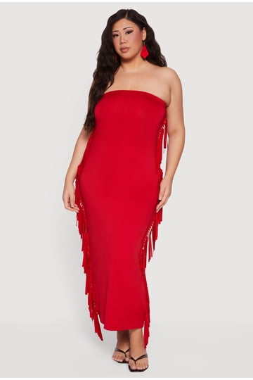 Plus Size Fringe Dress