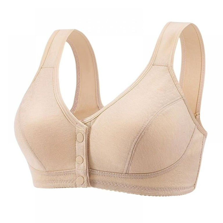 Women's Plus Size Front Close Comfortable Wirefree Cotton Bra 