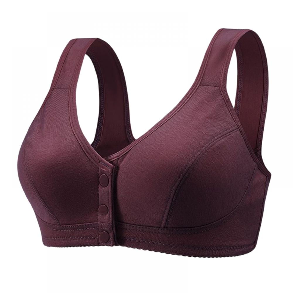 Women's Plus Size Front Close Comfortable Wirefree Cotton Bra