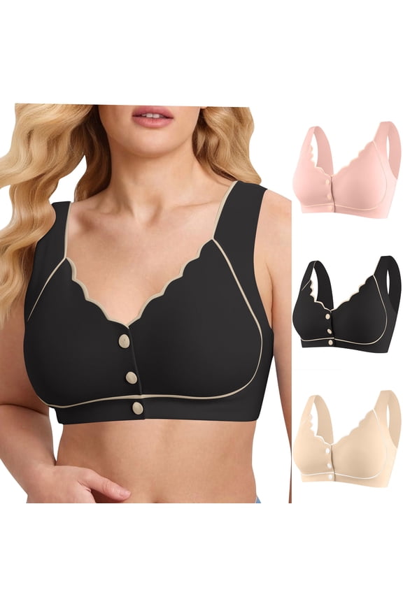 Women's Plus Size Front Closure Sports Bra, Seamless Sports Bra High Support Sports Bra for Women, Size L-3XL