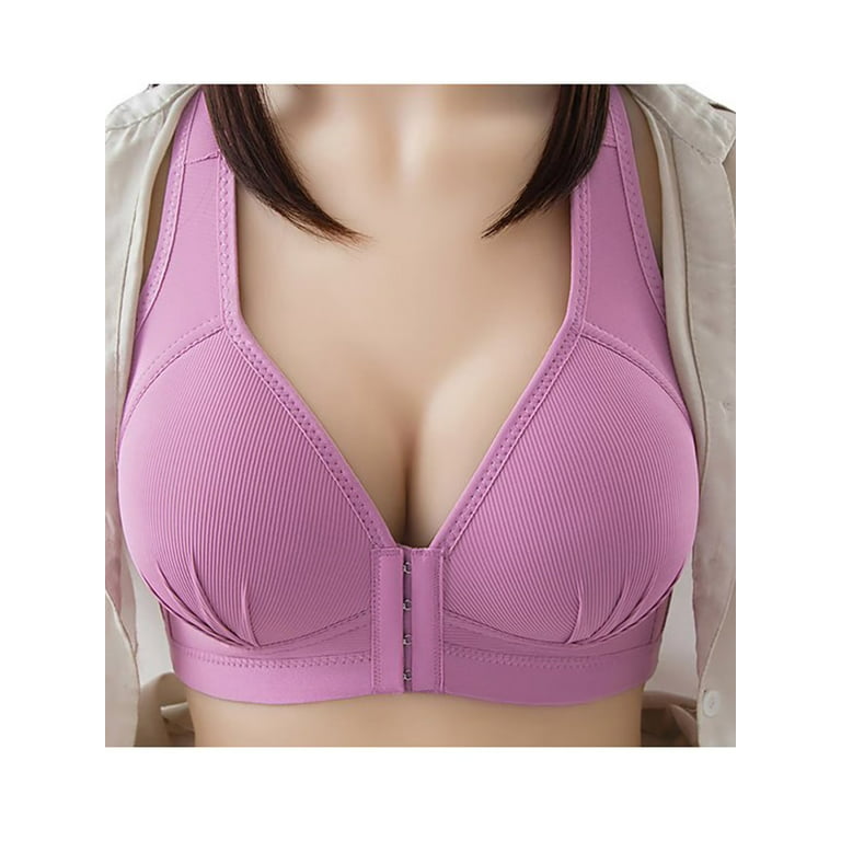 Women's Plus Size Front Closure Wireless Bra Full Cup Lift Bras No  Underwire Shaping Bra Extra-Elastic Wirefree Bra 