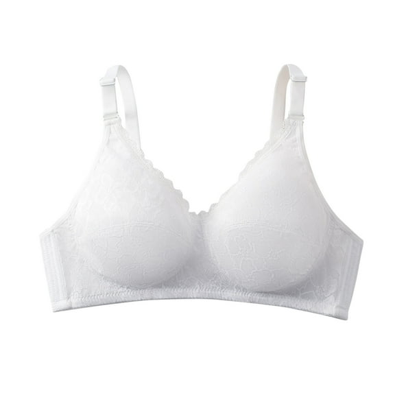 Women's Plus Size Full Coverage Bras Unpadded Wireless Double Support Minimizer Bra with Back Closure