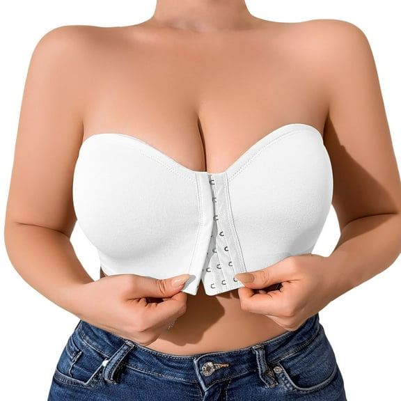 Women's Plus Size Full Coverage Strapless Bra Multiway Convertible Underwire Comfort Support Everyday Wear