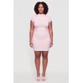 thumbnail image 1 of Women's Plus Size High Neck Ruched Mini Dress, 1 of 3