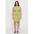 thumbnail image 1 of Women's Plus Size High Neck Ruched Mini Dress, 1 of 3
