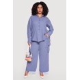 thumbnail image 1 of Women's Plus Size Gauze Knit Wide Leg Cargo Pants, 1 of 4