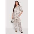 thumbnail image 1 of Women's Plus Size Geometric Print Wide Leg Pull On Pants, 1 of 4