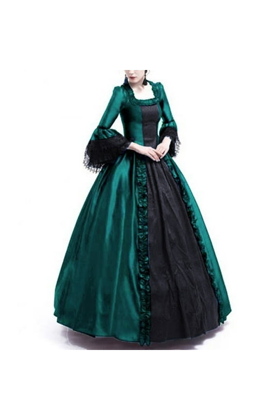 Women's Plus Size Gothic Floral Print Fashionable Dress Medieval Fall Winter Ball