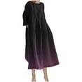 thumbnail image 1 of Women's Plus Size Gradient Dresses Casual Long-Sleeve Crew Neck Dress Loose Fit Midi Dresses with Pockets, 1 of 5