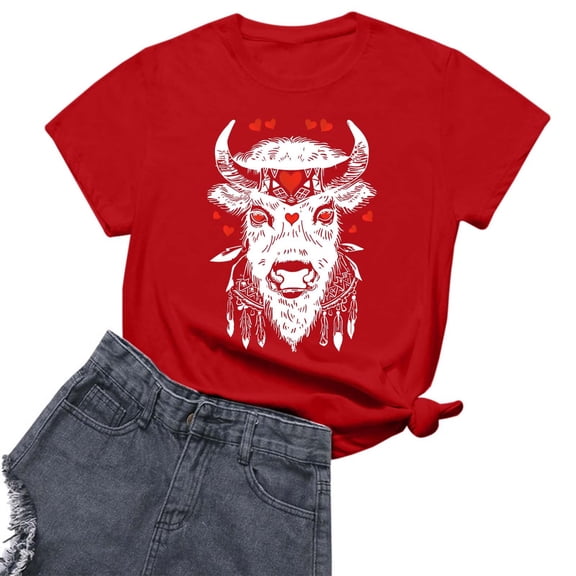 Women's Plus Size Graphic Tee Spanish Bullfighting Festival Soft Comfortable Casual Crewneck T-Shirt Stylish Blouse