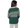 thumbnail image 1 of Women's Plus Size Green Christmas Snowflake Pattern Drop Shoulder Sweater | [ZhiHiMeRi] | (US 14W-16W)1X, 1 of 11