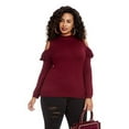 thumbnail image 1 of Women's Plus Size Hailey Mock Neck Cold Shoulder Sweater, 1 of 2