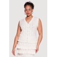 thumbnail image 1 of Women's Plus Size Heart Geometric Pointelle Button Front Vest, 1 of 4