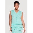 thumbnail image 1 of Women's Plus Size Heart Geometric Pointelle Button Front Vest, 1 of 4