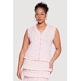 thumbnail image 1 of Women's Plus Size Heart Geometric Pointelle Button Front Vest, 1 of 4